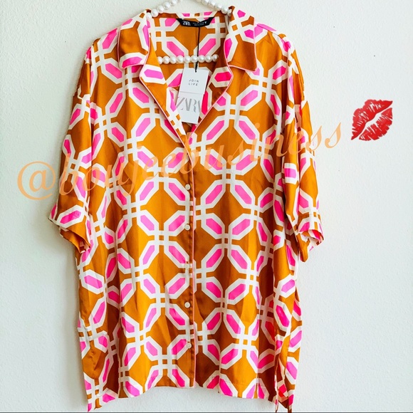 ZARA Pajama Style Lounge Wear Top - Picture 16 of 16